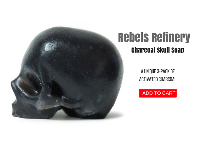 REBELS REFINERY BLACK ACTIVATED CHARCOAL SKULL SOAP 3-PACK
