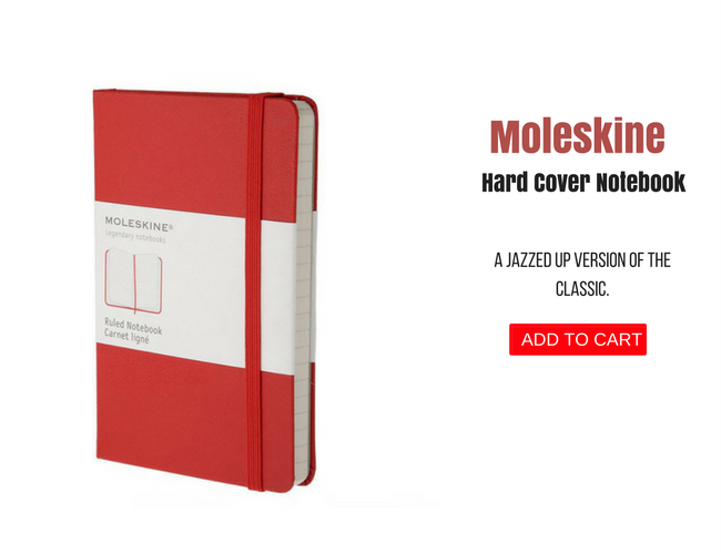 MOLESKINE 3.5 X 5.5 HARD COVER POCKET NOTEBOOK IN RED, LINED